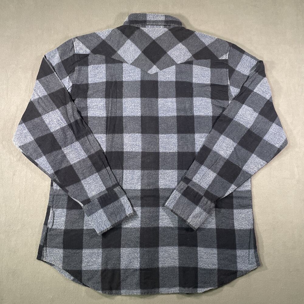 Dickies Plaid Flannel Shirt Blue Long Sleeve Snap Closure Men’s Size Large - Picture 8 of 8